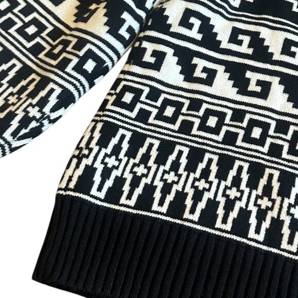 Beach Riot Monterey Jacquard Quarter Zip Sweater Sweatshirt Tribal Print Small - Picture 8 of 9